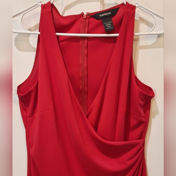 Express Red Wrap Front Sleeveless Dress size 9/10 - Picture 7 of 14